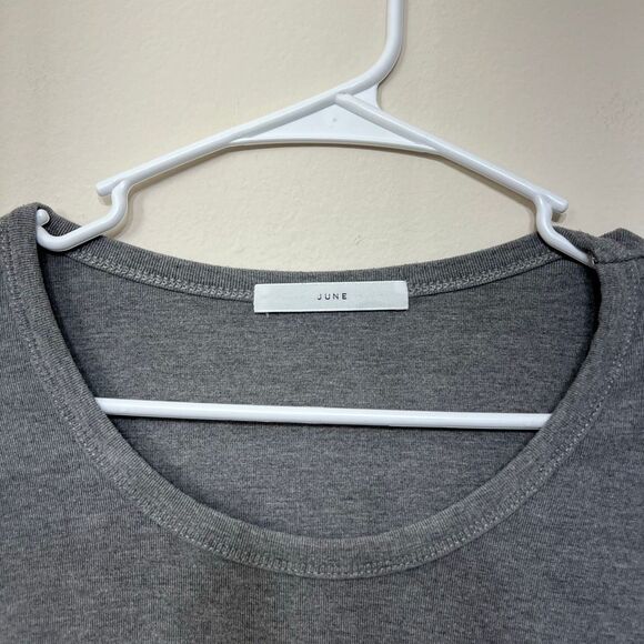 June Gray Long Sleeve Shirt Small/Medium Women - Picture 2 of 5